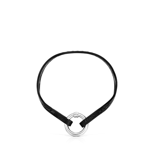 Pack Pulsera y Cadena Hold de cuero negro