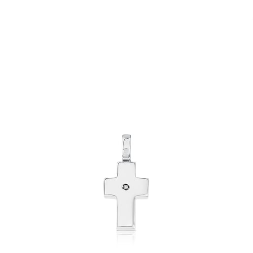 Steel TOUS Cruz Pendant with Diamond