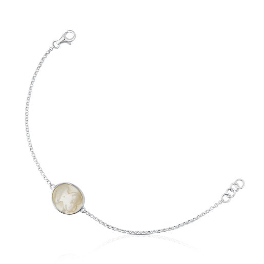 Silver Camee Bracelet with Mother-of-Pearl