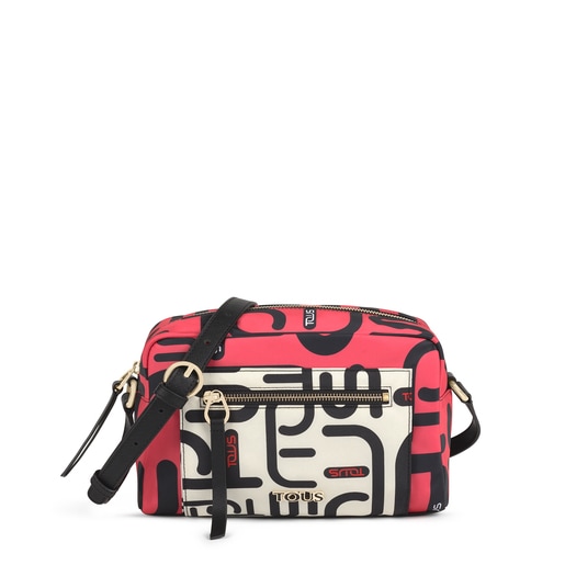Medium red and black Shelby Logogram Crossbody bag | TOUS