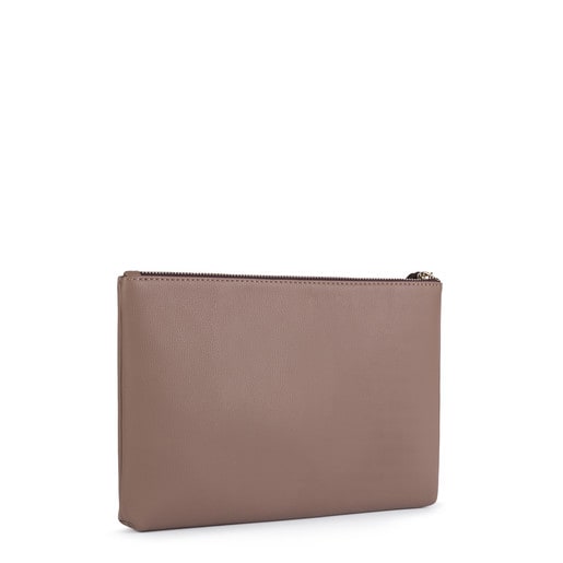 Taupe colored Patch Maia Clutch bag