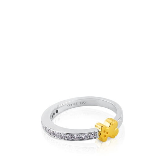 Gold Puppies Ring with Diamond