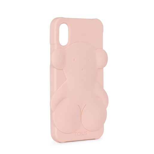 Étui pour iPhone X Rubber Bear de couleur rose 