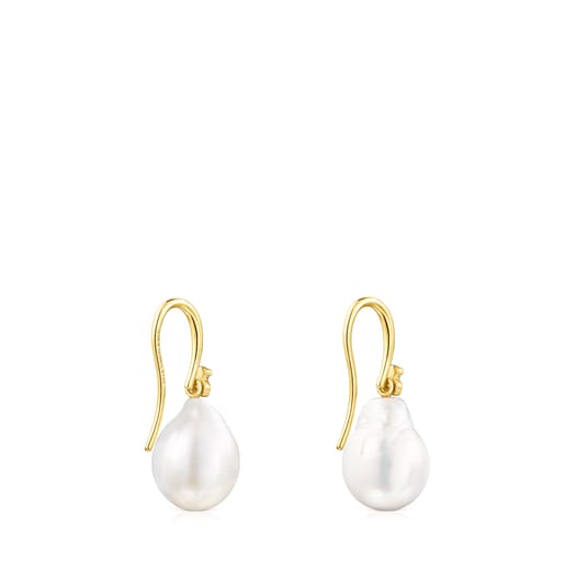 Tous Gloss – Náušnice ze žlutého stříbra Vermeil a perel