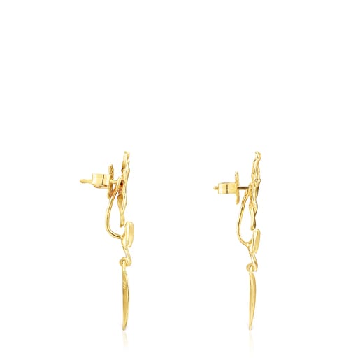 Boucles d’oreilles Fragile Nature courtes en Argent vermeil