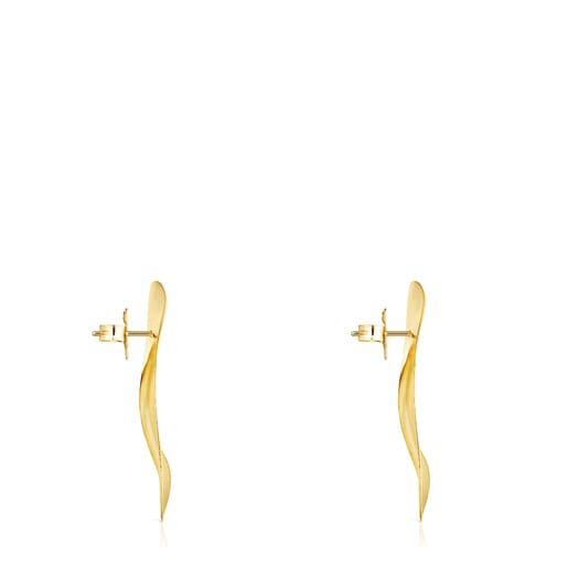 Medium Silver Vermeil Nenufar petal Earrings | TOUS