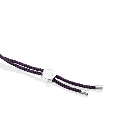 Pulsera Idol Ternura de Plata y cordón en color lila