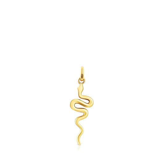 Ciondolo serpente con placcatura in oro 18 kt su argento Fragile Nature