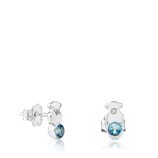 White Gold Somni Earrings with Topaz and Diamond