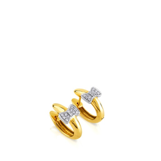 Gold and white Gold Gen Earrings with Diamond