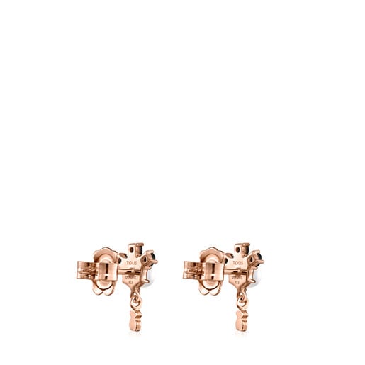 Rose Silver Vermeil Real Sisy Earrings with Spinels and Pearl