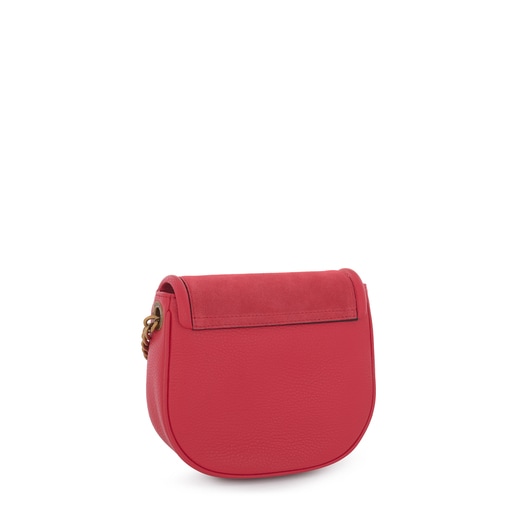 Red T Hold Chain leather crossbody bag