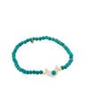 Gold Super Power Bracelet with Turquoise and Mother-of-pearl