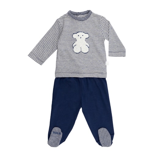 Risc T-shirt and leggings set in Navy Blue . | TOUS
