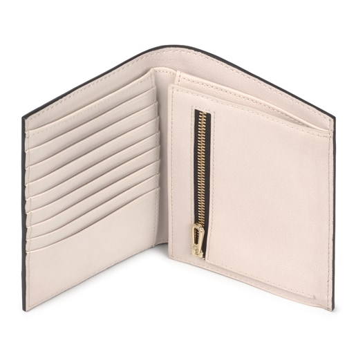 Billetera pequeña New Dorp negro y beige