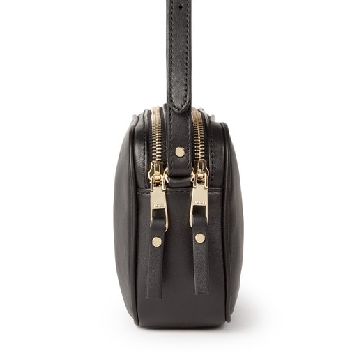 Black colored Leather Higgins Crossbody bag