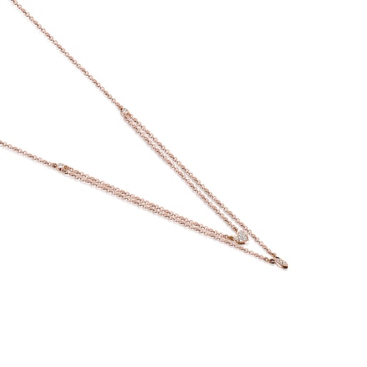 Rose Gold TOUS Les Classiques Necklace with Diamonds 0.08ct