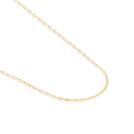 Gargantilla con baño de oro 18 kt sobre plata y anillas ovales, 60 cm Chain