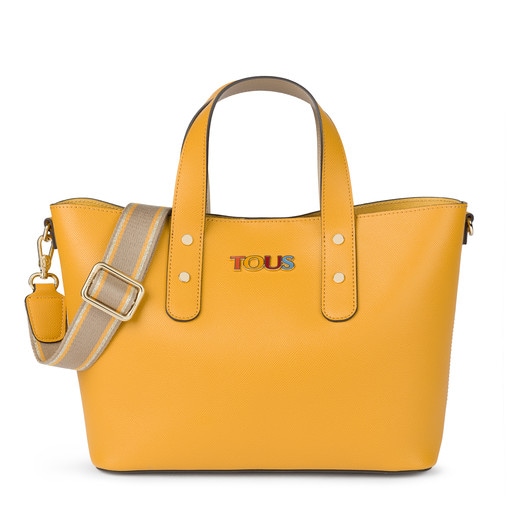 Large mustard-taupe New Essence tote bag