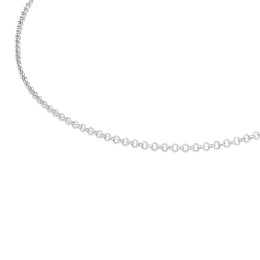 Collaret mitjana de plata amb anelles, 50 cm Chain