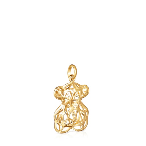 Dije mediano Sketx Line con baño de oro 18 kt sobre plata