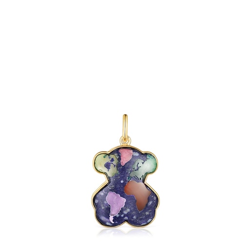 Silver Vermeil TOUS Good Vibes bear Pendant with Gemstones | TOUS