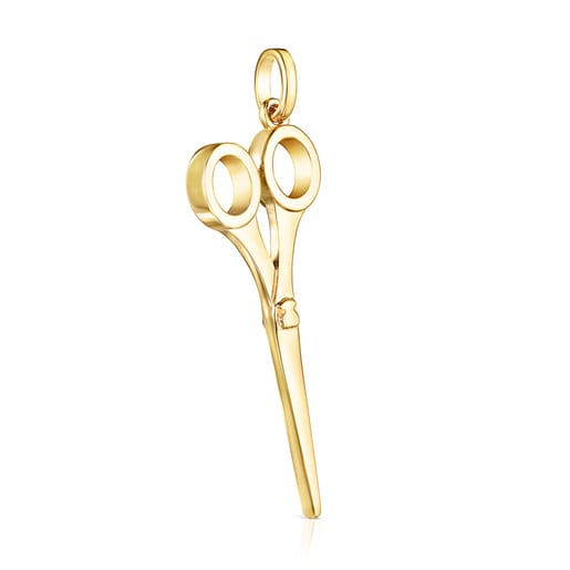 Dije Job tijeras con baño de oro 18 kt sobre plata