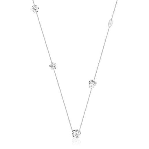 Long Silver Fragile Nature Necklace | TOUS