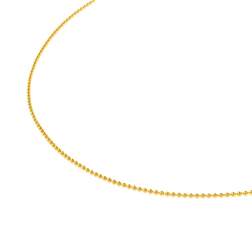 Gargantilha em ouro de bolas de 1,2 mm, 45 cm, TOUS Chain