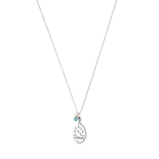 Silver Mama Power Necklace with Apatite and Pearl | TOUS