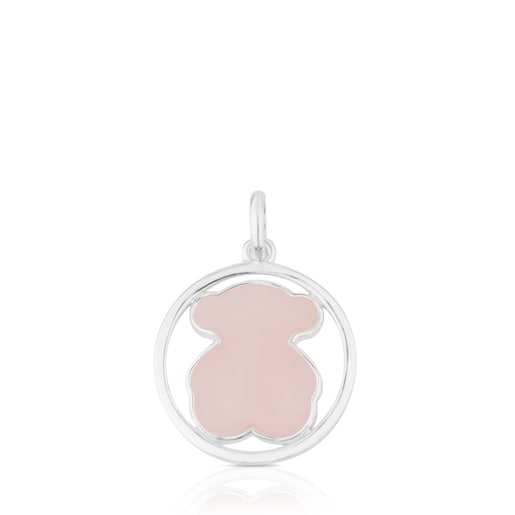 Silver Camille Pendant with Rose Quartz