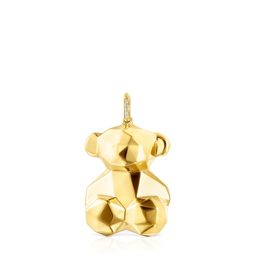 Medium Gold Sketx Pendant with Diamonds