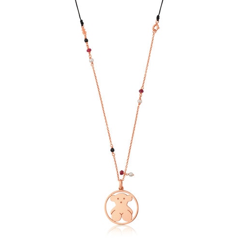 Rose Vermeil Silver Camille Necklace with Onyx