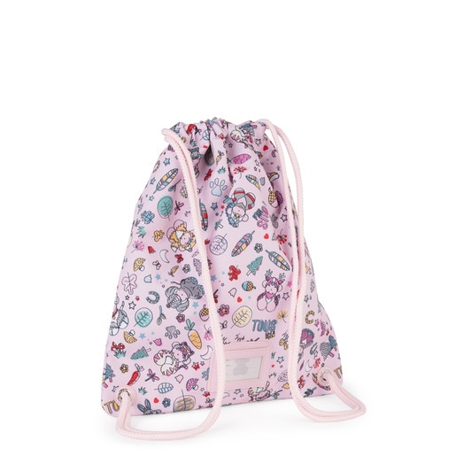 Small flat pink Nylon School Playground Backpack