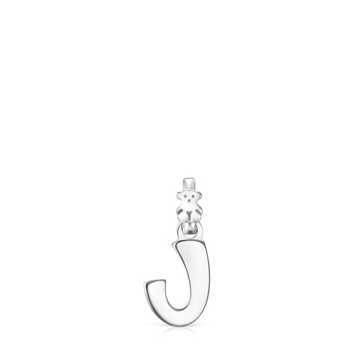Alphabet letter J pendant in silver