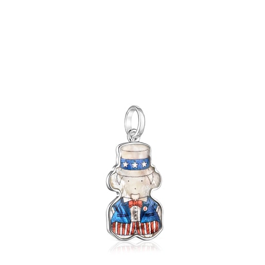 Silver with Mother-of-Pearl Bears of the World Uncle Sam Pendant
