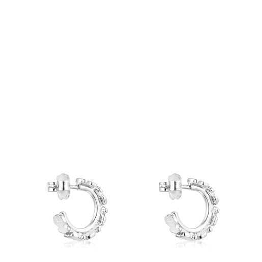 TOUS Silver Straight hoop Earrings | Westland Mall