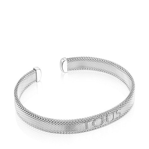 Steel TOUS Mesh Bracelet with embossed TOUS letters. 0 8cm. 17cm