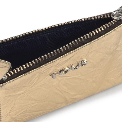 Золотистая кредитница и кошелек для мелочи Dorp с металлическим блеском