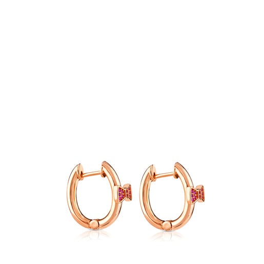 Pink Vermeil Silver Gen Earrings with Ruby