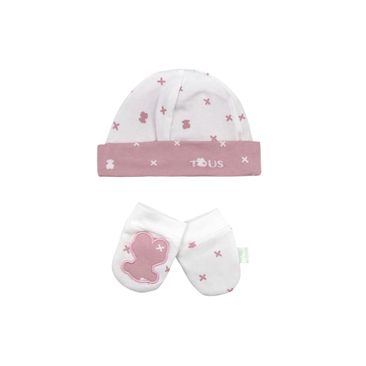 Set gorro y manoplas X Bear Rosa