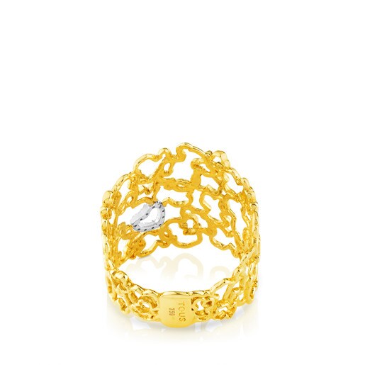 Yellow and White Gold Milosos Ring with Diamond