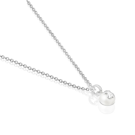 Silver and Pearl Icon Pearl Necklace