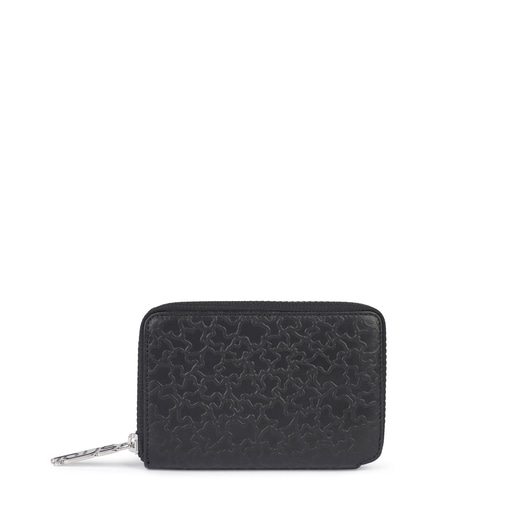 Small black leather Sira wallet | TOUS