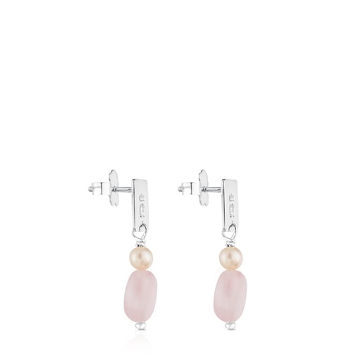 Silver Confeti Earrings with Gemstones