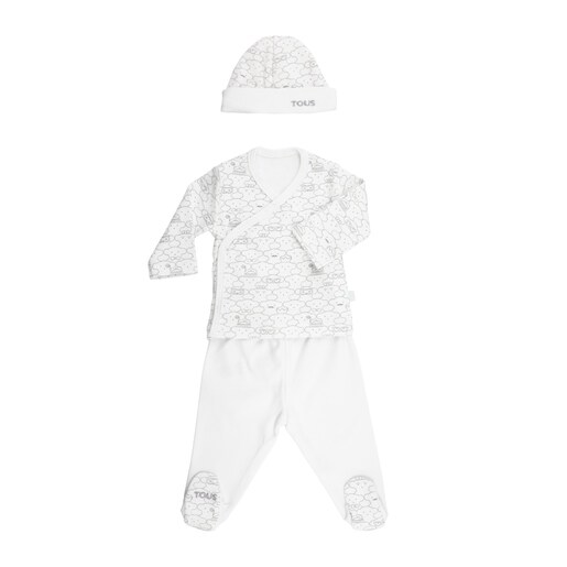 Mani Bear newborn set in White