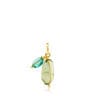 Gold TOUS Color small Pendant with green Quartz and Apatite