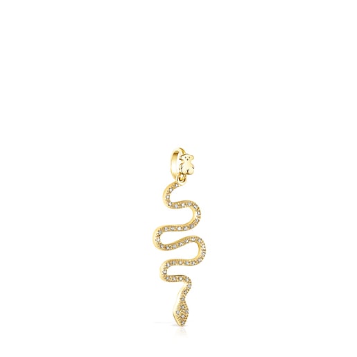 Gold TOUS Good Vibes serpent Pendant with Diamonds