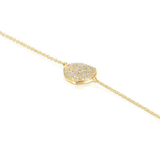 TOUS Gold Nenufar Bracelet with Diamonds | Westland Mall