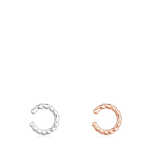 Silver and rose Silver Vermeil Braid Earcuff Pack